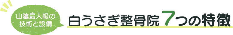 白うさぎ整骨院７つの特徴